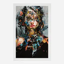 Sandra Chevrier, La Cage, une envie de crime (Gold Leaf), 2024, screenprint in colors with gold leaf on Somerset