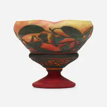 coupe with eucalyptus by Daum, acid-etched cameo glass, sold Sep 2020