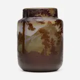 Émile Gallé, Large vase with Alpine scene