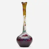 Val Saint Lambert, vase with fruiting vine, c. 1900, wheel-carved and fire-polished cameo glass