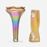 Loetz, vase with silver overlay
