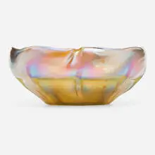 bowl by Tiffany Studios, c. 1920, hand-blown Favrile glass, sold Sep 2020