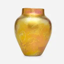 vase by Tiffany Studios, c. 1897, hand-blown Favrile glass, sold Sep 2020