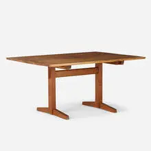 Trestle dining table by George Nakashima, 1982, figured American black walnut, rosewood, sold May 2020