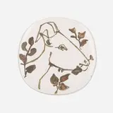 Tête de Chèvre en Profil plate by Pablo Picasso, 1950, glazed earthenware with oxidized paraffin decoration, sold May 2020