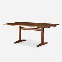 Trestle dining table by George Nakashima, 1967, American black walnut, rosewood, sold May 2020