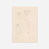 Conversations at Dinner by Beatrice Wood, 1984, graphite and watercolor on paper, sold May 2020