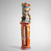 Flower-Eater by Viola Frey, 1983, hand-built and glazed earthenware, sold May 2020