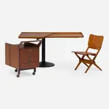 Franco Albini, Stadera desk, model 840 with cart and folding chair