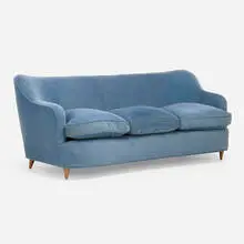 Sofa by Gio Ponti, upholstery, walnut, sold Oct 2024