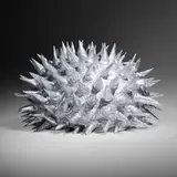 Marzio Cecchi, Fachiro beanbag chair, 1969, silver metallic vinyl