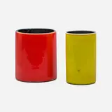 Georges Jouve, Cylinder vases, pair, 1955, glazed stoneware