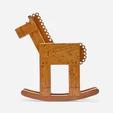 Kelso #3, the Rocking Horse by Pamela Weir-Quiton, c. 1967, wormy chestnut, walnut, sold Oct 2024