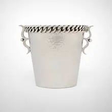Jean Desprès, Ice bucket, c. 1960, silver-plated metal