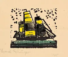 Dreimastiges Rahschiff by Lyonel Feininger, 1937, Aquarellierter Holzschnitt auf dünnem Papier, sold Nov 2011