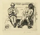 Max Beckmann, Vierte Klasse I, 1913, Radierung auf Velin