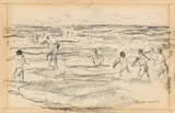 Max Liebermann, Badende Knaben, Um 1909, Kreide auf Papier (aus einem Skizzenbuch)