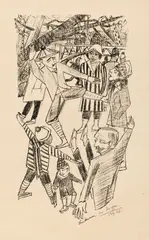 Eislauf by Max Beckmann, 1922, Lithographie auf leicht rosafarbenem Japan, sold May 2013