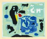 Willi Baumeister, Grün - Komposition in Grün, 1954, Farbserigraphie auf Velin