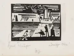 Lyonel Feininger, Dampfer Odin, 1918, Holzschnitt auf dünnem Japanbütten