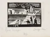 Lyonel Feininger, Dampfer Odin, 1918, Holzschnitt auf dünnem Japanbütten