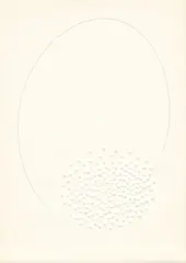 Günther Uecker, Hommage à Fontana, 1974, Prägedruck und Bleistift auf festem Velin