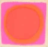 Rupprecht Geiger, rot - orange“ / „blau - schwarz, 1964, 2 Farbserigrafien, jeweils auf Papier