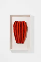 Ohne Titel by Bosco Sodi, 2006, Asche und Pigment auf Luffaschwamm im Objektkasten aus Holz und Acrylglas, sold Nov 2021