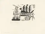 Lyonel Feininger, Schiffe im Hafen, 1918, Holzschnitt auf Japanbütten