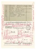 Hanne Darboven, Gedankenstrich Requiem, 1989, Rote Tinte über Farboffset