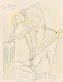 Jean Cocteau, Orphée, 1957, Farbkreide auf Papier