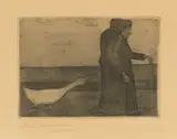 Paula Modersohn-Becker, Die Frau mit der Gans, 1902, Radierung mit Aquatinta auf Papier