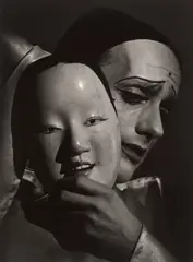 Otto Steinert, Zwei Masken, 1949, Vintage. Silbergelatineabzug