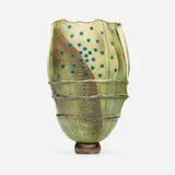 Sarah Perkins, Folded Vessel, 1998, silver, vitreous enamel