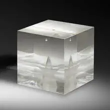 Clear Cube by Steven Weinberg, 2009, cast and polished optical glass, sold May 2020