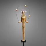 Patti Warashina, Highballs, 2003, low-fired clay, underglaze, glaze, mixed media, steel