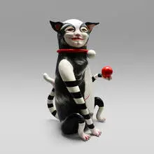Patti Warashina, Catbox '19-A, 2019, low-fired clay, underglaze, glaze