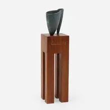 Wendell Castle, Shoo-in, 2005, patinated bronze, walnut