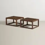 Ilonka Karasz, stools, pair, c. 1930, mahogany, jute