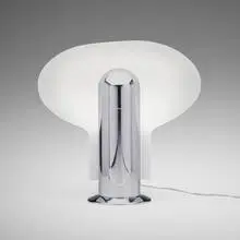 Studio Celli Tognon, Leuké table lamp, c. 1972, chrome-plated steel, acrylic