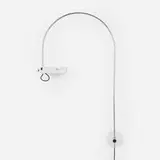Joe Colombo, Spider wall lamp, 1965, chrome-plated steel, enameled aluminum, plastic