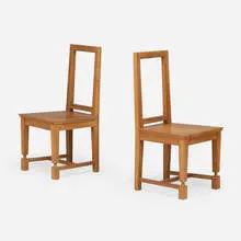 André Arbus, Chairs, pair, c. 1940, sycamore
