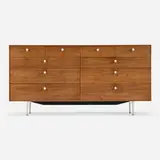 Thin Edge cabinet, model 5723 by George Nelson & Associates, rosewood, lacquered wood, aluminum, sold Oct 2024
