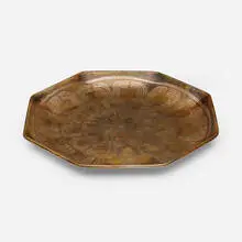 Jean Dunand, Octagonal Dinanderie tray, c. 1925, patinated copper, maillechort, silver