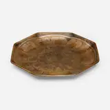 Jean Dunand, Octagonal Dinanderie tray, c. 1925, patinated copper, maillechort, silver