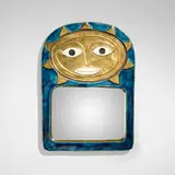 Mithé Espelt, Wall mirror, c. 1960, glazed and gilt earthenware, mirrored glass
