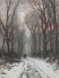Louis Apol, The country path, winter