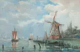 Auguste-Ernest Sembach, Windmill at the water's edge