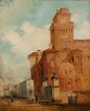 Richard Parkes Bonington, A street scene in Verona