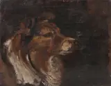 George Jackson Hutchison, A group of three dog pictures, two signed, oil on canvas, the largest 43 x 31cm (16 15/16 x 12 3/16in)